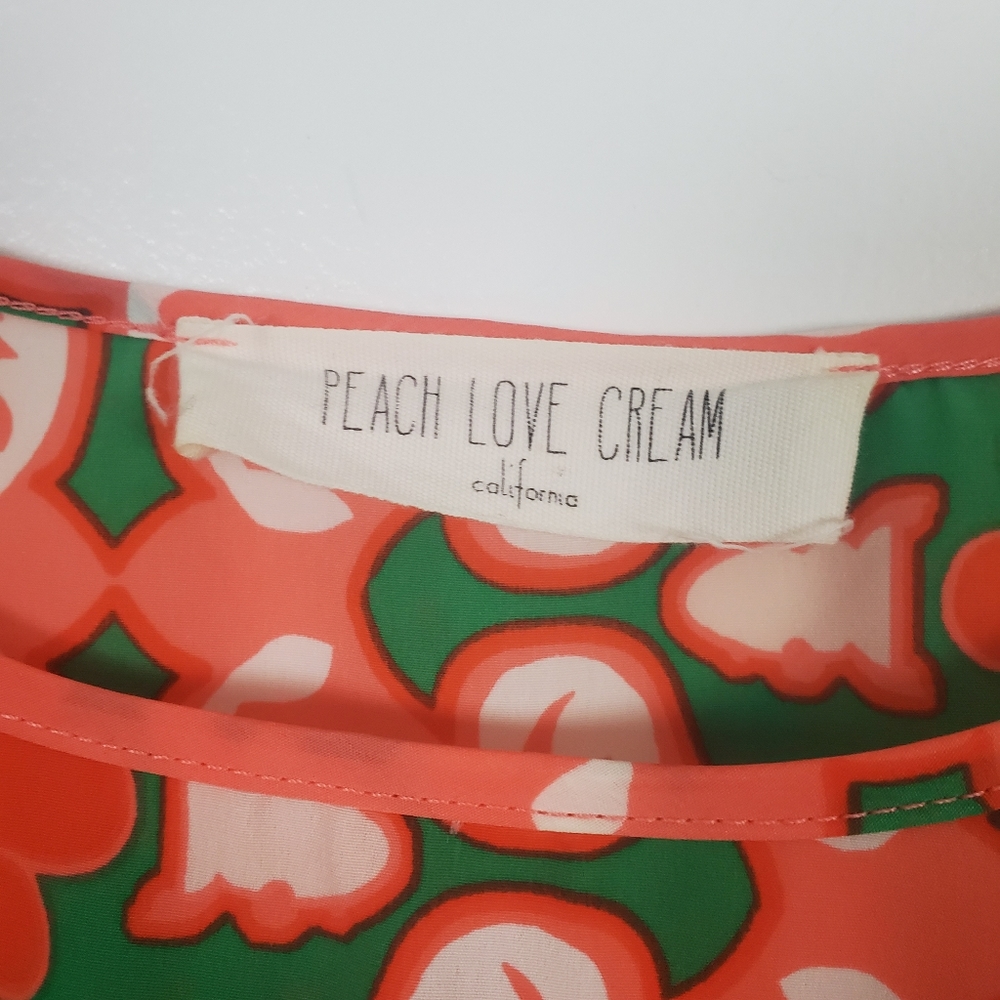 Peach Love Cream blouse pink and green small - Picture 4 of 4